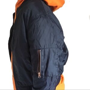 Navy blue bomber jacket